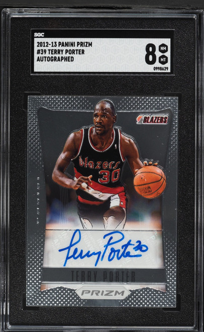 2012 Panini Prizm Terry Porter AUTO #39 SGC 8 NM-MT