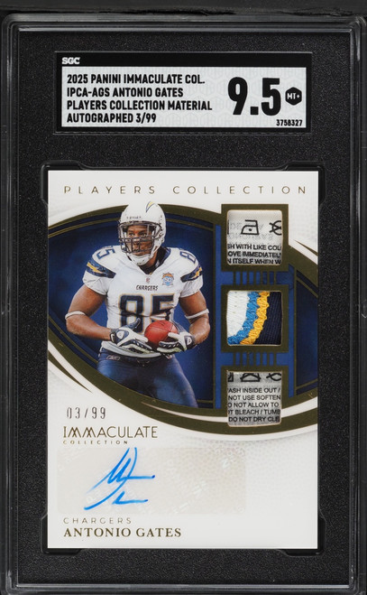 2025 Immaculate Collection Players Antonio Gates PATCH AUTO /99 #IPCA-AGS SGC 9.5 MINT+