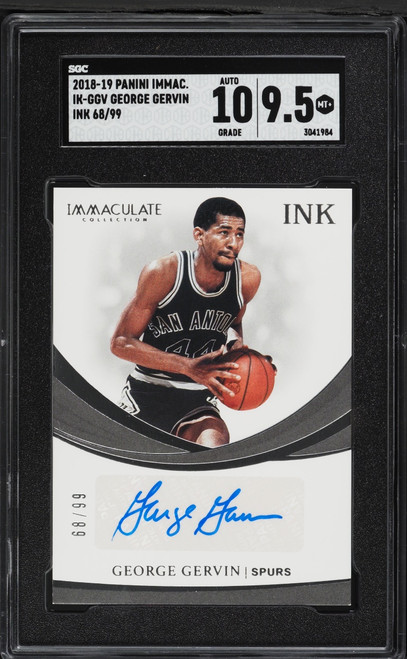 2018 Immaculate Collection Ink George Gervin AUTO /99 #IK-GGV SGC 9.5 MINT+