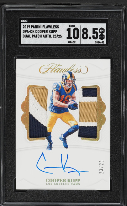 2019 Panini Flawless Dual Cooper Kupp PATCH AUTO /25 #DPA-CK SGC 8.5 NM-MT+