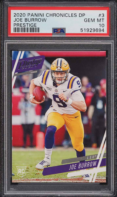 2020 Panini Chronicles Draft Prestige Joe Burrow ROOKIE #3 PSA 10 GEM MINT