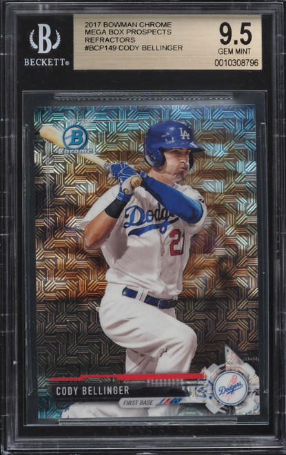 2017 Bowman Chrome Mega Box Refractor Cody Bellinger ROOKIE #BCP149 BGS 9.5
