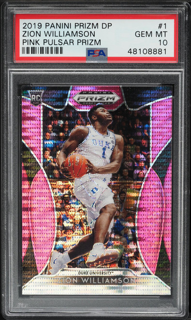 2019 Panini Prizm Draft Picks Pink Pulsar Zion Williamson ROOKIE #1 PSA 10 GEM