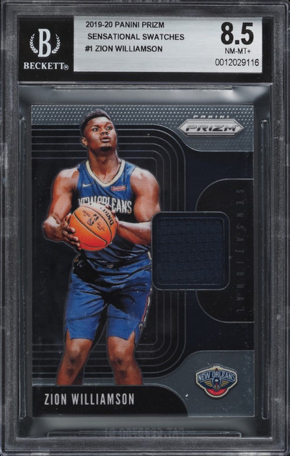 2019 Panini Prizm Sensational Zion Williamson ROOKIE PATCH #1 BGS 8.5 NM-MT+