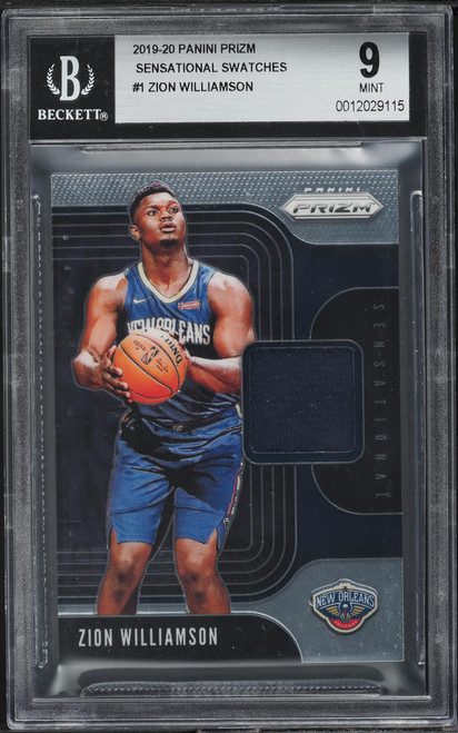 2019 Panini Prizm Sensational Zion Williamson ROOKIE PATCH #SS-ZWL BGS 9 MINT