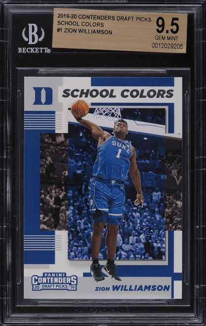 2019 Panini Contenders Draft School Colors Zion Williamson ROOKIE #1 BGS 9.5 GEM