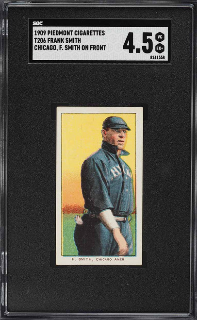 1909-11 T206 Frank Smith CHICAGO, F. SMITH ON FRONT SGC 4.5 VGEX+
