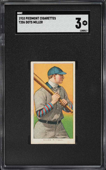 1909-11 T206 Dots Miller SGC 3 VG