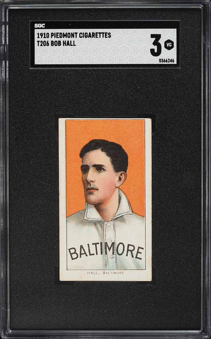 1909-11 T206 Bob Hall SGC 3 VG