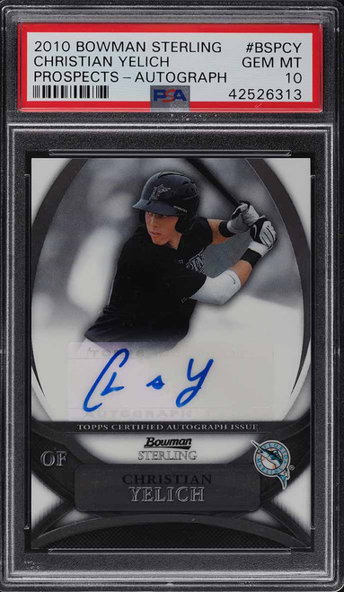 2010 Bowman Sterling Prospects Christian Yelich ROOKIE AUTO #BSP-CY PSA 10 GEM