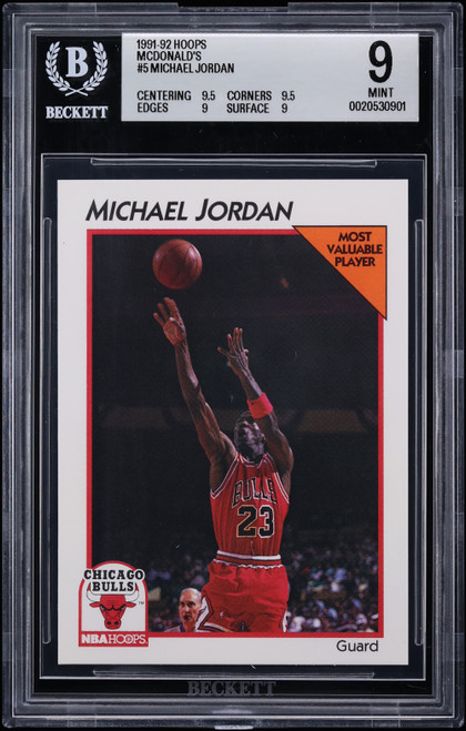 1991 Hoops McDonald's Michael Jordan #5 BGS 9 MINT (9.5/9.5/9/9) front