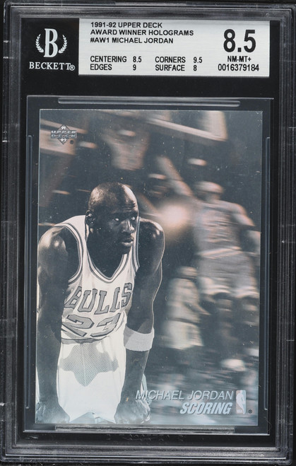 1991 Upper Deck Award Winner Holograms Michael Jordan #AW1 BGS 8.5 NM-MT+ (8.5/9.5/9/8) front
