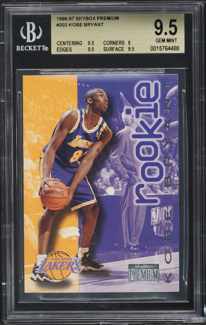 1996 Skybox Premium Kobe Bryant ROOKIE #203 BGS 9.5 GEM MINT (9.5/9/9.5/9.5) front