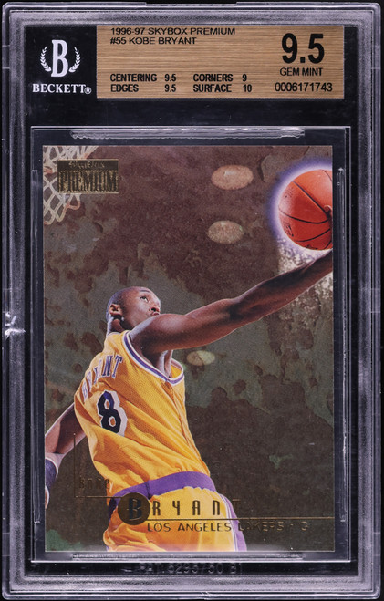 1996 Skybox Premium Kobe Bryant ROOKIE #55 BGS 9.5 GEM MINT (9.5/9/9.5/10) front