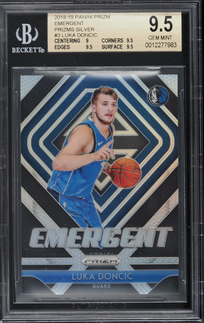 2018 PANINI PRIZM EMERGENT SILVER LUKA DONCIC ROOKIE RC #3 BGS 9.5 GEM MINT (9/9.5/9.5/9.5) front