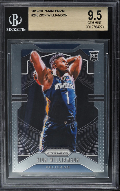 2019 Panini Prizm Zion Williamson ROOKIE #248 BGS 9.5 GEM MINT (Cert 0012764274) front