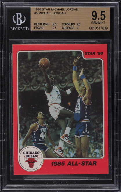 1986 Star Michael Jordan RC Rookie #5 HOF BGS 9.5 Gem Mint