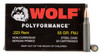Wolf MC22355HP Military Classic  223 Rem/5.56 NATO 55 GR Hollow Point (HP) 20 Bx/ 25 Cs Wolf MC22355HP Military Classic  223 Rem/5.56 NATO 55 GR Hollow Point (HP) 20 Bx/ 25 Cs