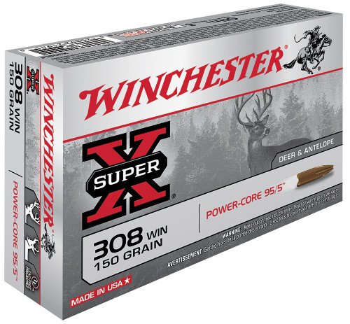 Winchester Ammo X308LF Super-X  308 Winchester/7.62 NATO 150 GR Power-Core 95/5 20 Bx/ 10 Cs