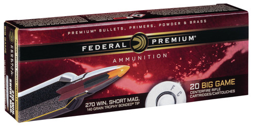 Federal P270WSMTT3 Premium  270 WSM 140 GR Trophy Bonded Tip (TB) 20 Bx/ 10 Cs