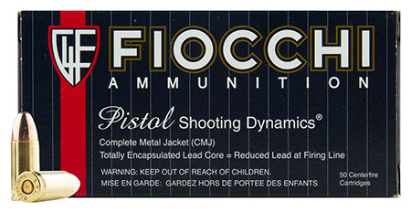 Fiocchi 9APBCMJ Shooting Dynamics 9mm Luger 124 GR Copper Metal Jacket 50 Bx/ 20 Cs