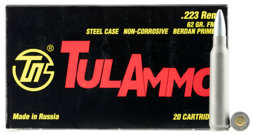 Tulammo TA223620 Rifle  223 Rem/5.56 NATO 62 GR Full Metal Jacket (FMJ) 20 Bx/ 50 Cs
