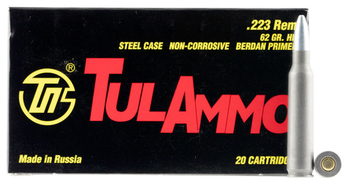 Tulammo TA223621 Rifle  223 Rem/5.56 NATO 62 GR Hollow Point (HP) 20 Bx/ 50 Cs