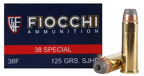 Fiocchi 38ACMJ Shooting Dynamics 38 Special 125 GR Copper Metal Jacket Flat Point 50 Bx/ 20 Cs