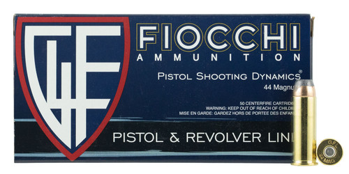 Fiocchi 44D500 Shooting Dynamics  44 Rem Mag 240 GR Jacketed Hollow Point (JHP) 50 Bx/ 10 Cs