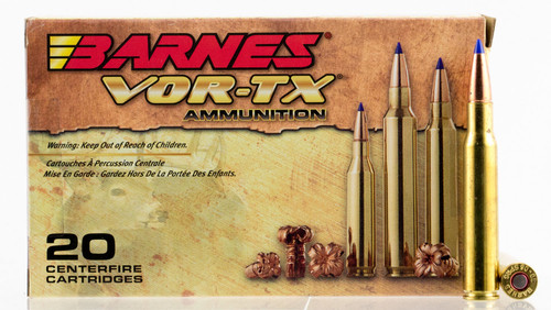 Barnes Bullets 21565 VOR-TX Rifle  30-06 Springfield 168 GR Tipped TSX Boat Tail 20 Bx/ 10 Cs