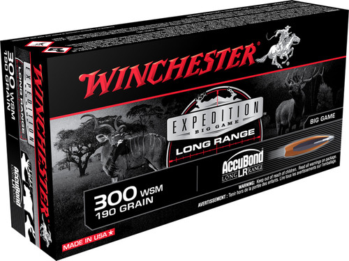 Winchester Ammo S300SLR Expedition Big Game Long Range 300 WSM 190 GR AccuBond LR 20 Bx/ 10 Cs