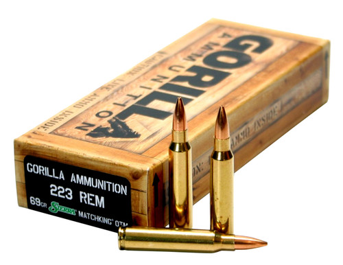 Gorilla GA22369SMK Gorilla Match  223 Rem/5.56NATO 69 GR Sierra MatchKing 20 Bx/ 10 Cs