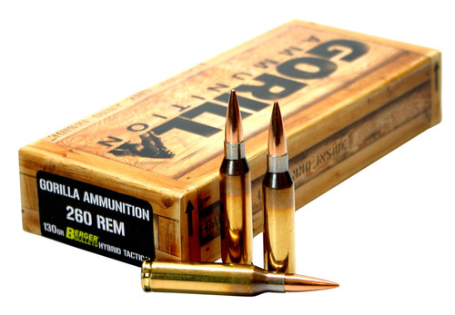 Gorilla GA260130BHT Gorilla Match  260 Remington 130 GR Berger Tactical Match 20 Bx/ 10 Cs