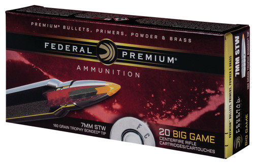Federal P7STWTT1 Premium  7mm STW 160 GR Trophy Bonded Tip (TB) 20 Bx/ 10 Cs