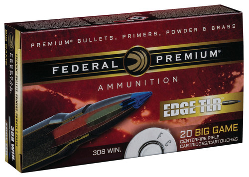 Federal P308ETLR175 Premium  308 Winchester 180 GR Edge Terminal Long Range (TLR) 20 Bx/ 10 Cs