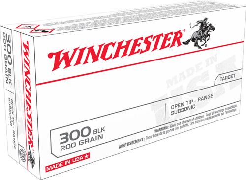 Winchester Ammo USA300BLKX USA  300 AAC Blackout 200 GR Open Tip Range Subsonic 20 Bx/ 10 Cs
