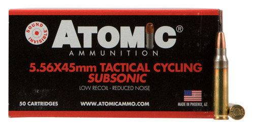 Atomic 00408 Rifle Subsonic 223 Rem/5.56NATO 112 GR Soft Point Round Nose 50 Bx/ 10 Cs