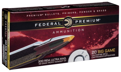 Federal P300RUMTT1 Premium  300 RUM 180 GR Trophy Bonded Tip (TB) 20 Bx/ 10 Cs