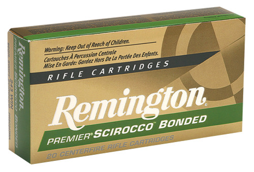 Remington Ammunition PRSC243WA Premier Scirocco Bonded 243 Winchester 90 GR Swift Scirocco Bonded (SSB) 20 Bx/ 10 Cs