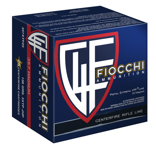 Fiocchi 357XTP25 Extrema  357 Mag 158 GR Jacketed Hollow Point (JHP) 25 Bx/ 20 Cs