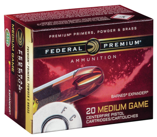 Federal P454XB1 Premium  454 Casull 250 GR Barnes Expander (BRX) 20 Bx/ 10 Cs