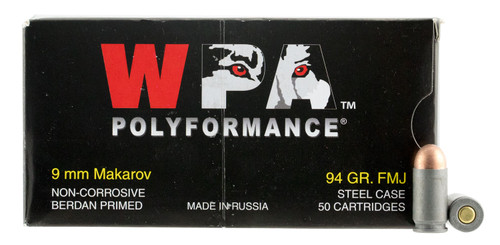 Wolf 918FMJ PolyFormance  9x18 Makarov 94 GR Full Metal Jacket (FMJ) 50 Bx/ 20 Cs Wolf 918FMJ PolyFormance  9x18 Makarov 94 GR Full Metal Jacket (FMJ) 50 Bx/ 20 Cs