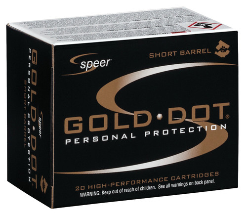 Speer Ammo 23618 Gold Dot Personal Protection 9mm Luger 124 GR Hollow Point 20 Bx/ 25 Cs
