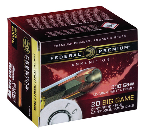 Federal P500SA Premium  500 S&W Mag 325 GR Swift A-Frame (SWFR) 20 Bx/ 10 Cs