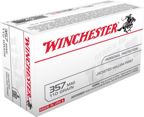 Winchester Ammo Q4204 Best Value  357 Mag 110 GR Jacketed Hollow Point (JHP) 50 Bx/ 10 Cs