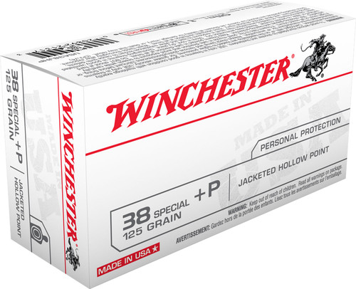 Winchester Ammo USA38JHP USA  38 Special +P 125 GR Jacketed Hollow Point (JHP) 50 Bx/ 10 Cs