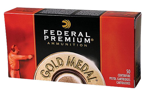 Federal GM45B Gold Medal  45 ACP 185 GR Full Metal Jacket Semi-Wadcutter (FMJSW) 50 Bx/ 20 Cs
