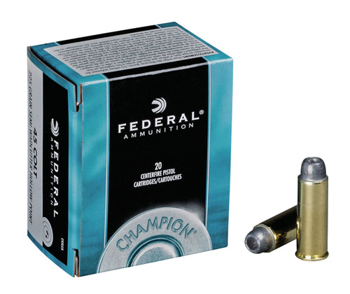 Federal C45LCA Champion Training 45 Colt (LC) 225 GR Semi-Wadcutter Hollow Point (SWCHP) 20 Bx/ 25 Cs