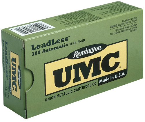 Remington Ammunition LL380AP2 UMC  380 ACP 95 GR Flat Nose Enclosed Base (FNEB) 50 Bx/ 10 Cs