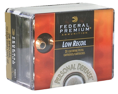 Federal PD38HS3H Premium Personal Defense Low Recoil 38 Special 110 GR Hydra-Shok Jacketed Hollow Point 20 Bx/10 Cs